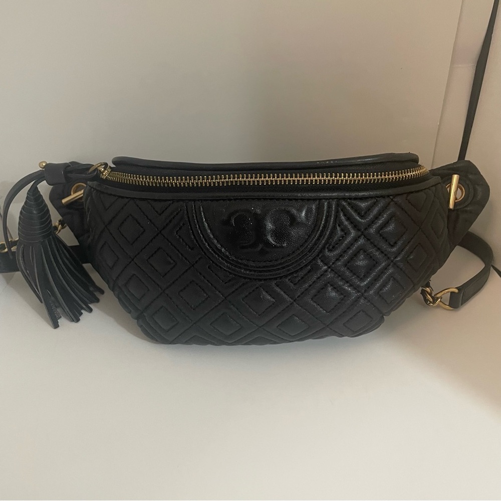 Tory Burch Black Quilted Belt Bag